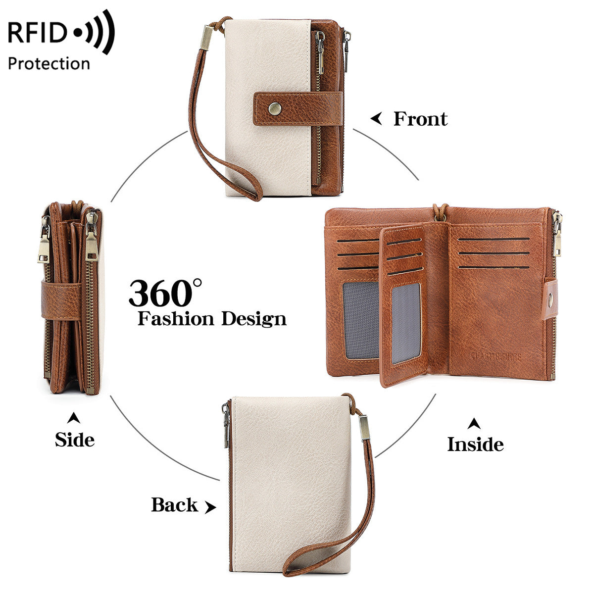 🔥Women's Retro Style RFID Blocking Tri-fold Wallet