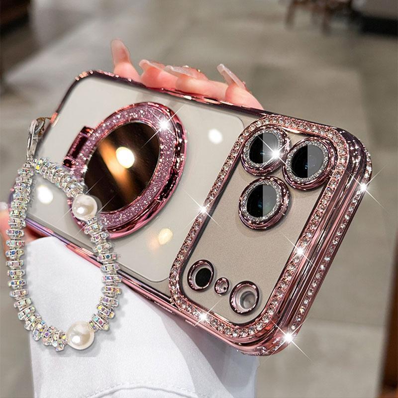 Luhaka®  ✨💎Sparkling Diamond Women's Phone Case with Mirror & Stand for iPhone 12/13/14/15/16/17 Pro Max.17Air.14/15/16 Plus💖