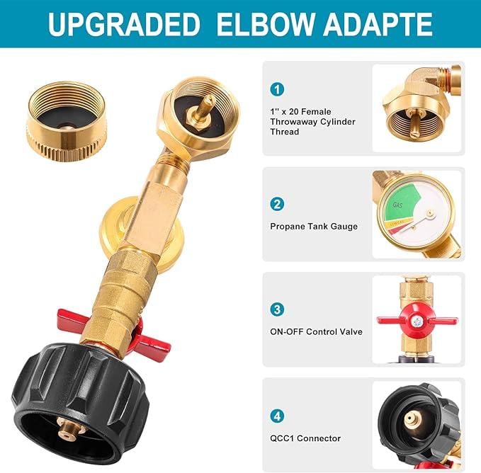 Cilifer®💥Top-Rated Propane Refill Elbow Adapter with Tank Gauge