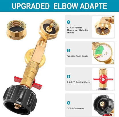 Cilifer®💥Top-Rated Propane Refill Elbow Adapter with Tank Gauge