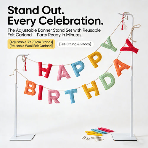 Luhaka®🎉 Adjustable Metal Stand – Easy. Stylish Party Display 🎈