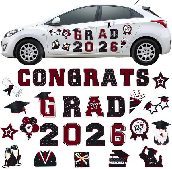 🎓 2026 Grad Car Magnets 🧲 – 30-Piece Set for Celebration Decor (Cars. Fridges & More) 🎁Buy 2 Free Shipping