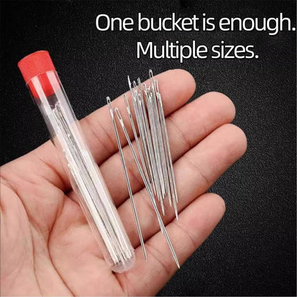 Luhaka® 🧵34PCS Big Eye Steel Needles Set ✨Long & Thin Handmade Quilting & Sewing Needles Kit for DIY Sewing Projects