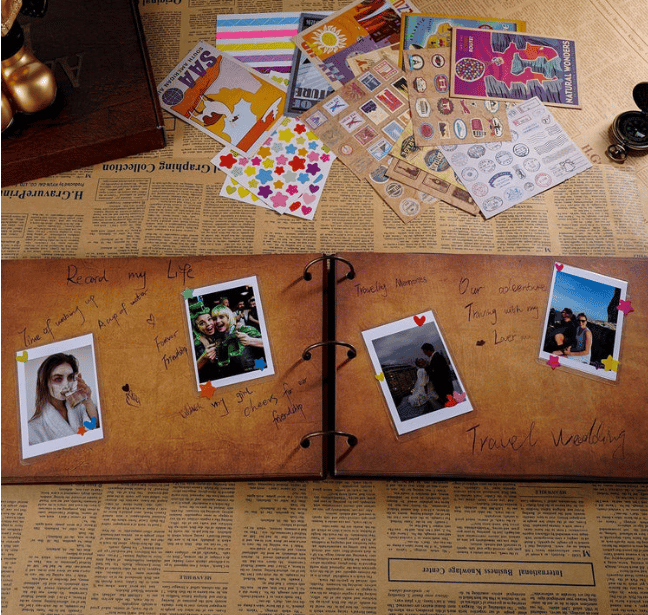 Luhaka® 📅Hardcover & Durability Line-📚 Our Adventure Book Scrapbook -❤️Retro Style Letter Cover. Perfect for Travel & Memories