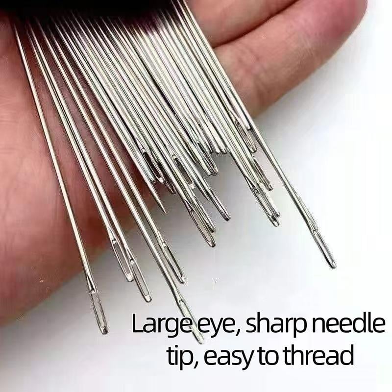 Luhaka® 🧵34PCS Big Eye Steel Needles Set ✨Long & Thin Handmade Quilting & Sewing Needles Kit for DIY Sewing Projects