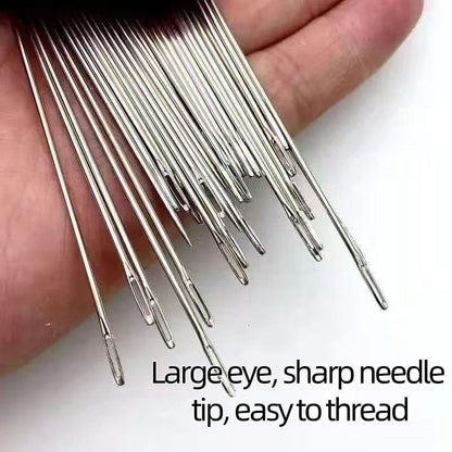 Luhaka® 🧵34PCS Big Eye Steel Needles Set ✨Long & Thin Handmade Quilting & Sewing Needles Kit for DIY Sewing Projects