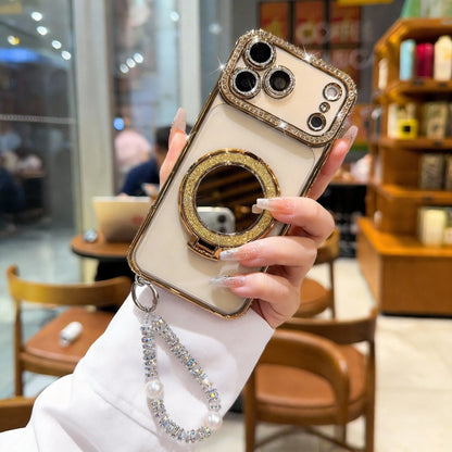 Luhaka®  ✨💎Sparkling Diamond Women's Phone Case with Mirror & Stand for iPhone 12/13/14/15/16/17 Pro Max.17Air.14/15/16 Plus💖