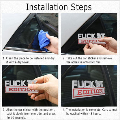 Luhaka® 🚗🔥FUCK IT Edition Emblem | Car Decal Accessory