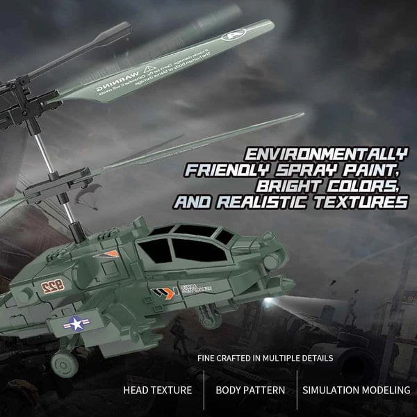 Luhaka®  3.5 Channel Military RC Helicopters with LED Light. Altitude Hold. One Key Take Off/Landing