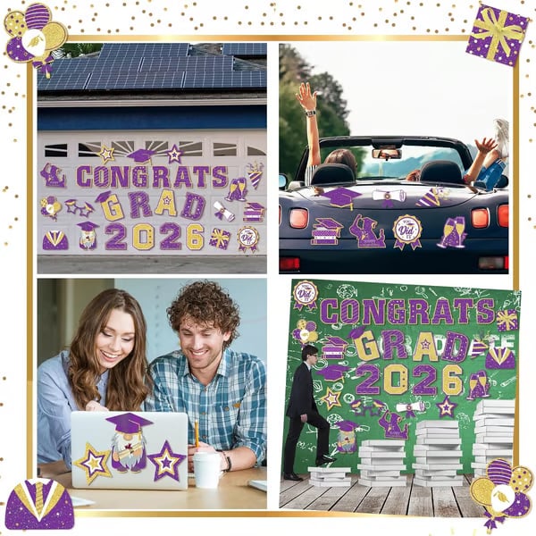 🎓 2026 Grad Car Magnets 🧲 – 30-Piece Set for Celebration Decor (Cars. Fridges & More) 🎁Buy 2 Free Shipping