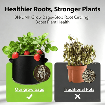🌱 5-Pack 5 Gallon Grow Bags – Heavy Duty Aeration Fabric Pots with Handles for Vegetables. Flowers & Fruits 🪴