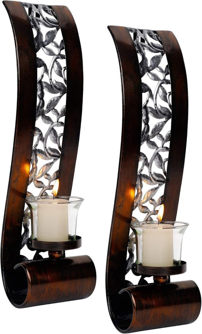 Antique Bronze Tea Light Holders - Set of 2